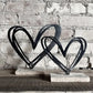 Valentijnsdecoratie - Set van twee metalen hartenhouders - Handgemaakt