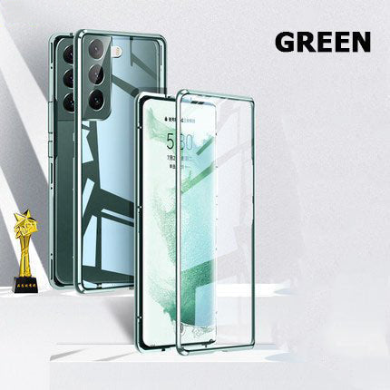 💥Magnetisches gehärtetes Glas Doppelseitige Handyhülle für Samsung S21-S25 Serie