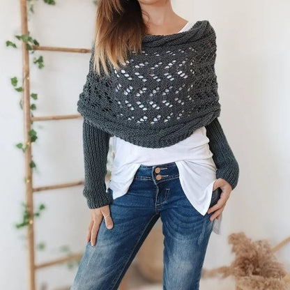 🌸Herbstschlussverkauf🌸Zeitlich begrenzt 30 % RABATT💕Damen Herbst und Winter Twist Hollow Langarm Schal und Schal