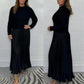 🥰Elegante und stilvolle Faltenkleider mit Rundhalsausschnitt für Damen