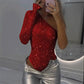 ⏰Zeitlich begrenzte Aktion 30% Rabatt🔥Damen One-Shoulder-Pailletten-Bodysuit💃