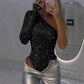 ⏰Zeitlich begrenzte Aktion 30% Rabatt🔥Damen One-Shoulder-Pailletten-Bodysuit💃