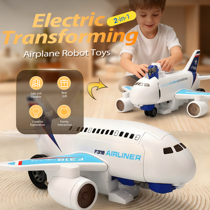 2-in-1 Elektrisches Verwandlungs-Flugzeug-Roboter-Spielzeug