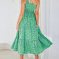 Women's 2023 Sommer böhmische eine Schulter ärmellos Smocked Rüschen gestaffelt Strand Maxi Sonne Kleid