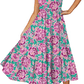 Women's 2023 Sommer böhmische eine Schulter ärmellos Smocked Rüschen gestaffelt Strand Maxi Sonne Kleid