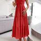 Women's 2023 Sommer böhmische eine Schulter ärmellos Smocked Rüschen gestaffelt Strand Maxi Sonne Kleid
