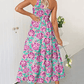 Women's 2023 Sommer böhmische eine Schulter ärmellos Smocked Rüschen gestaffelt Strand Maxi Sonne Kleid
