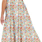 Women's 2023 Sommer böhmische eine Schulter ärmellos Smocked Rüschen gestaffelt Strand Maxi Sonne Kleid