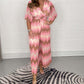 Lässiger bedruckter Jumpsuit mit weitem Bein und V-Ausschnitt