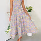 Women's 2023 Sommer böhmische eine Schulter ärmellos Smocked Rüschen gestaffelt Strand Maxi Sonne Kleid