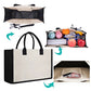 DIY Brief Canvas Tasche Frauen Hit Farbe Einfache Schulter Shopping Tote Handtasche