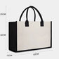 DIY Brief Canvas Tasche Frauen Hit Farbe Einfache Schulter Shopping Tote Handtasche