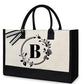 DIY Brief Canvas Tasche Frauen Hit Farbe Einfache Schulter Shopping Tote Handtasche