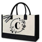 DIY Brief Canvas Tasche Frauen Hit Farbe Einfache Schulter Shopping Tote Handtasche
