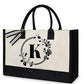 DIY Brief Canvas Tasche Frauen Hit Farbe Einfache Schulter Shopping Tote Handtasche