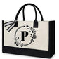 DIY Brief Canvas Tasche Frauen Hit Farbe Einfache Schulter Shopping Tote Handtasche
