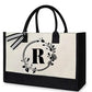 DIY Brief Canvas Tasche Frauen Hit Farbe Einfache Schulter Shopping Tote Handtasche