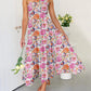 Women's 2023 Sommer böhmische eine Schulter ärmellos Smocked Rüschen gestaffelt Strand Maxi Sonne Kleid