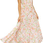 Women's 2023 Sommer böhmische eine Schulter ärmellos Smocked Rüschen gestaffelt Strand Maxi Sonne Kleid