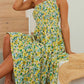 Women's 2023 Sommer böhmische eine Schulter ärmellos Smocked Rüschen gestaffelt Strand Maxi Sonne Kleid