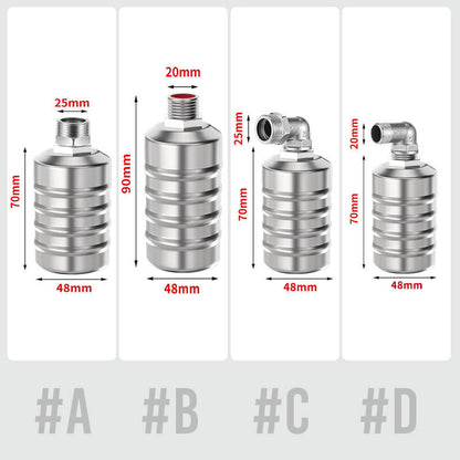 Vollautomatisches Schwimmerventil zur Wasserstandsregelung aus Edelstahl 304