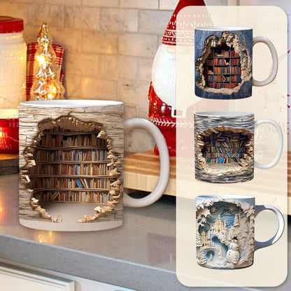 [kreatives Geschenk] 3D Bücherregal Tasse